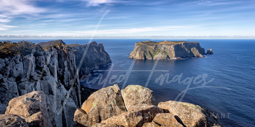 The Blade points to Tasman Island. - Tasmania, Australia.